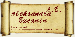 Aleksandra Bučanin vizit kartica